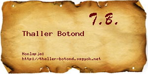 Thaller Botond névjegykártya